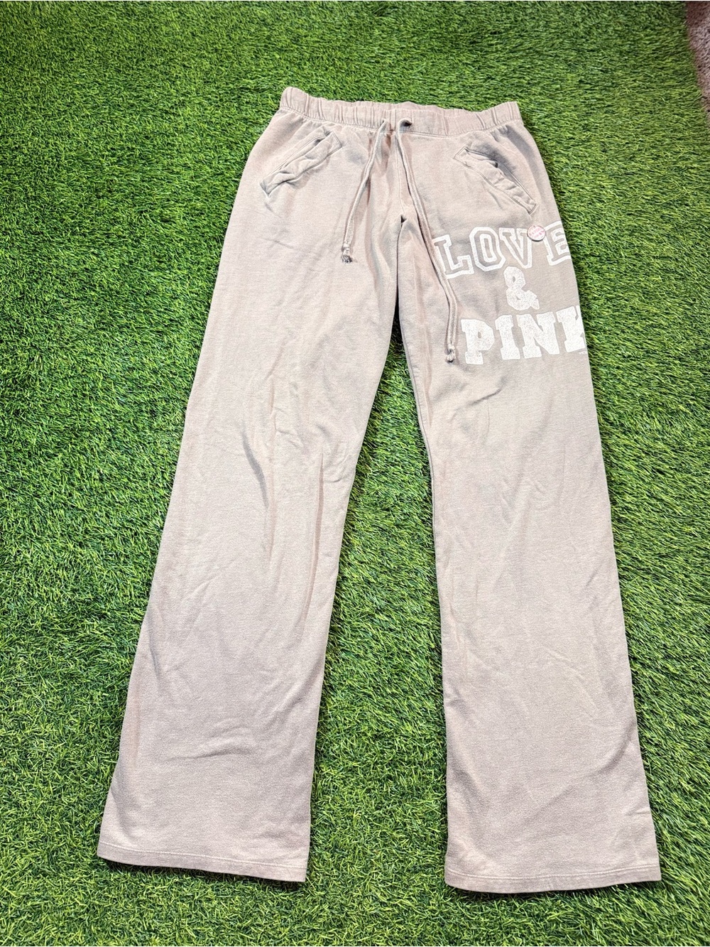 Victoria’s Secret PINK Gray Graphic Wide Leg Sweatpants XS